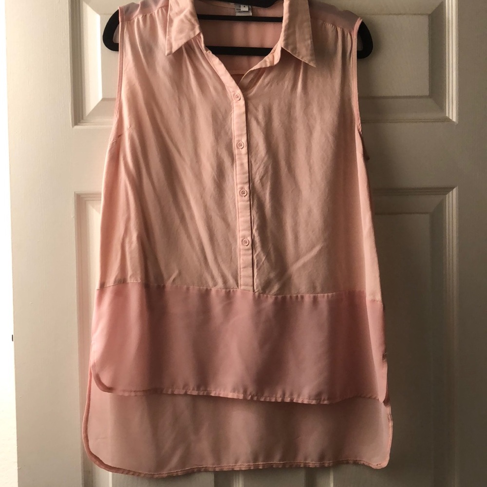 STYLEMINT Pink Collar Tank Top